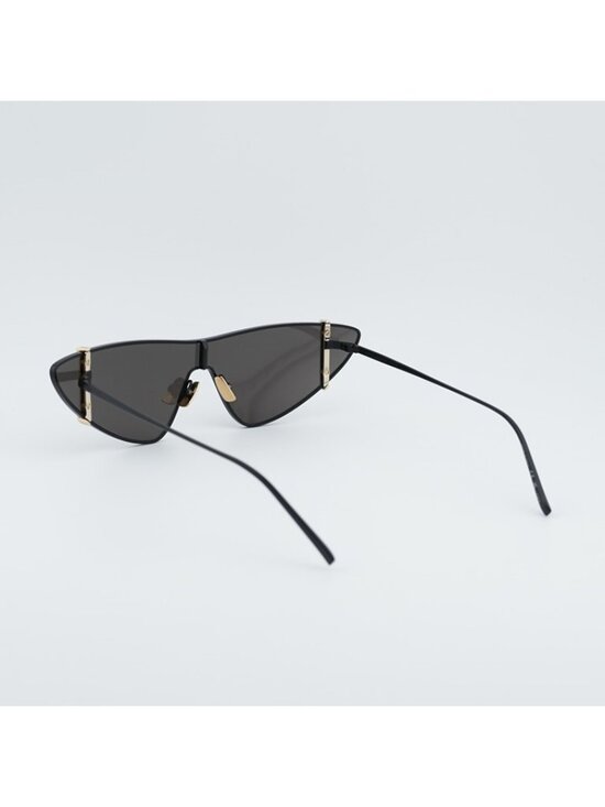 Saint Laurent SL536 001 Sunglasses Black Rimless Shield Frame, Black Lenses main image 8